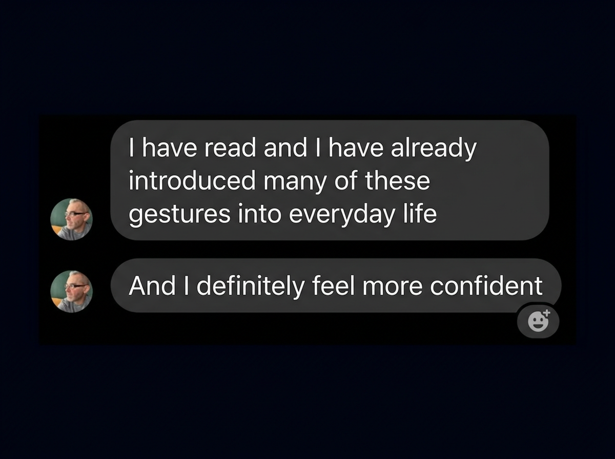 Reader testimonial — Men's body language ebook